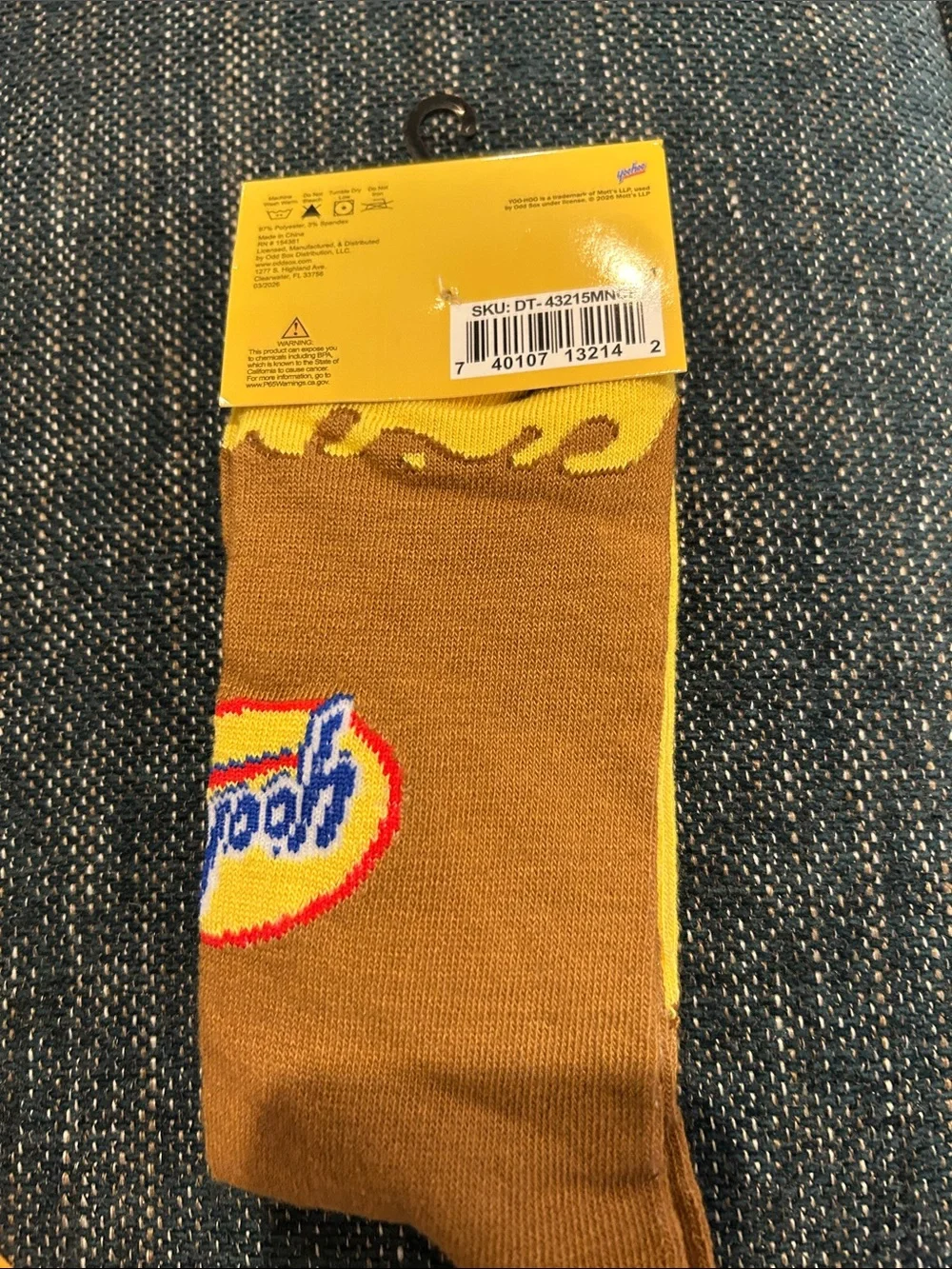 Yellow Crew Socks with Brown Accents